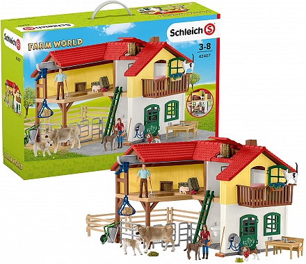 Игровой набор Schleich Ферма с хлевом и животными 